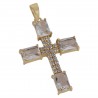 White Gemstone and White Cubic Zirconia Yellow Gold Plated Fashionable Cross Pendant| Jewels Artisan