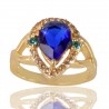 Tanzanite Gemstone Rings Sky Blue Gemstone and White Cubic Zirconia Gold Plated Ring
