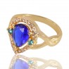 Tanzanite Gemstone Rings Sky Blue Gemstone and White Cubic Zirconia Gold Plated Ring
