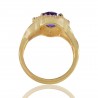Tanzanite Gemstone Rings Sky Blue Gemstone and White Cubic Zirconia Gold Plated Ring