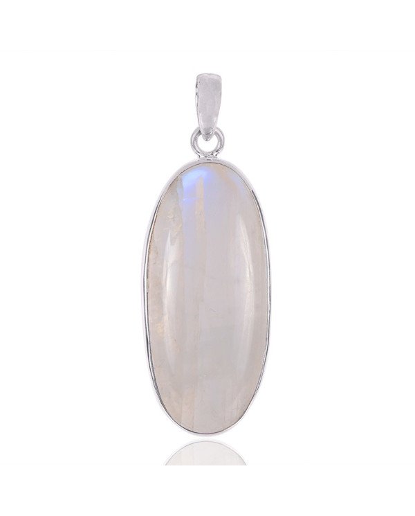 Natural Rainbow Moonstone Gemstone 925 Sterling Silver Cluster Pendant| Jewels Artisan
