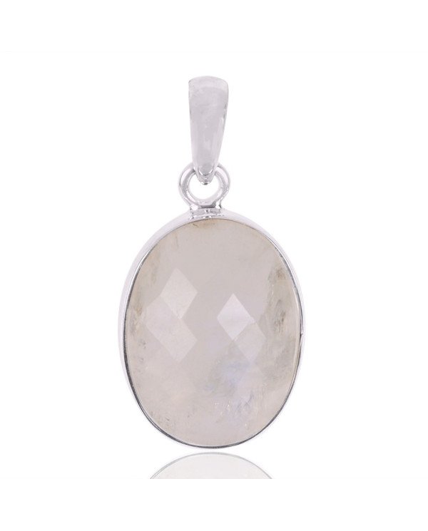 Natural Rainbow Moonstone Gemstone 925 Sterling Silver Locket Pendant| Jewels Artisan