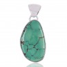Natural Tibetan Turquoise Gemstone 925 Sterling Silver Cluster Pendant| Jewels Artisan