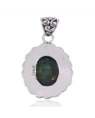 Natural Tibetan Turquoise Gemstone 925 Sterling Silver Locket Pendant| Jewels Artisan