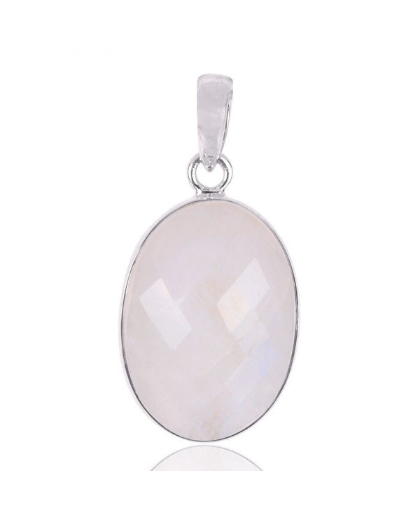 Natural Rainbow Moonstone Gemstone 925 Sterling Silver Pendant| Jewels Artisan