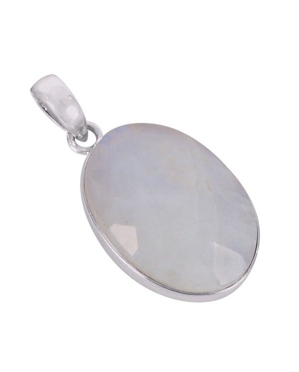 Natural Rainbow Moonstone Gemstone 925 Sterling Silver Pendant| Jewels Artisan