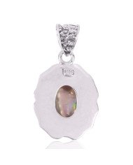 Natural Abalone Shell Gemstone 925 Sterling Silver Pendant| Jewels Artisan
