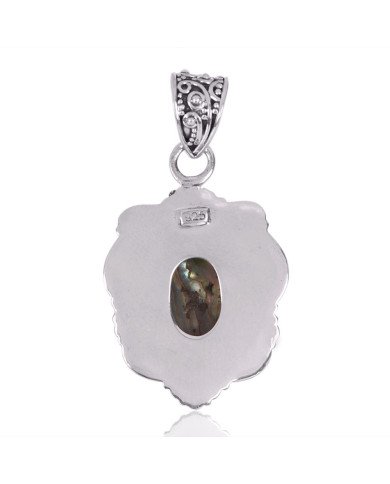 Natural Abalone Shell Gemstone 925 Sterling Silver Locket Pendant| Jewels Artisan