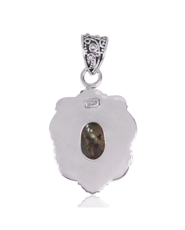 Natural Abalone Shell Gemstone 925 Sterling Silver Locket Pendant| Jewels Artisan
