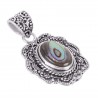 Natural Abalone Shell Gemstone 925 Sterling Silver Pendant| Jewels Artisan