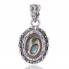Natural Abalone Shell Gemstone 925 Sterling Silver Pendant| Jewels Artisan
