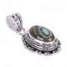 Natural Abalone Shell Gemstone 925 Sterling Silver Pendant| Jewels Artisan