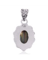 Natural Abalone Shell Gemstone 925 Sterling Silver Pendant| Jewels Artisan