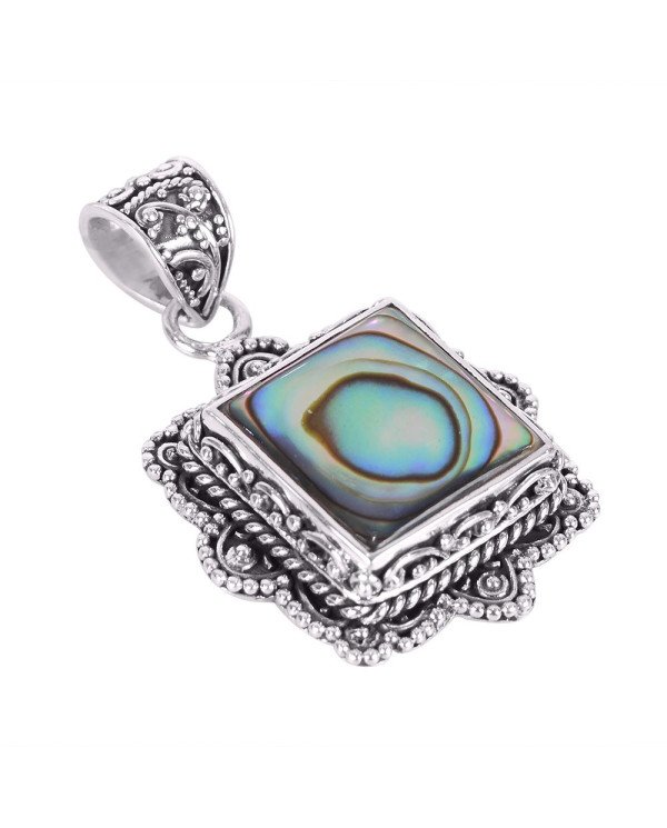 Natural Abalone Shell Gemstone 925 Sterling Silver Pendant| Jewels Artisan
