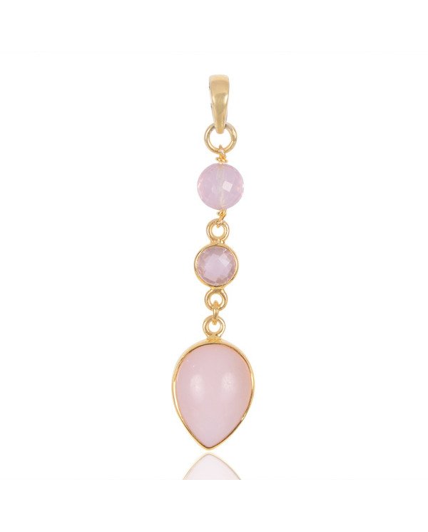 Natural Pink opal Gemstone 925 Sterling Silver Pendant| Jewels Artisan