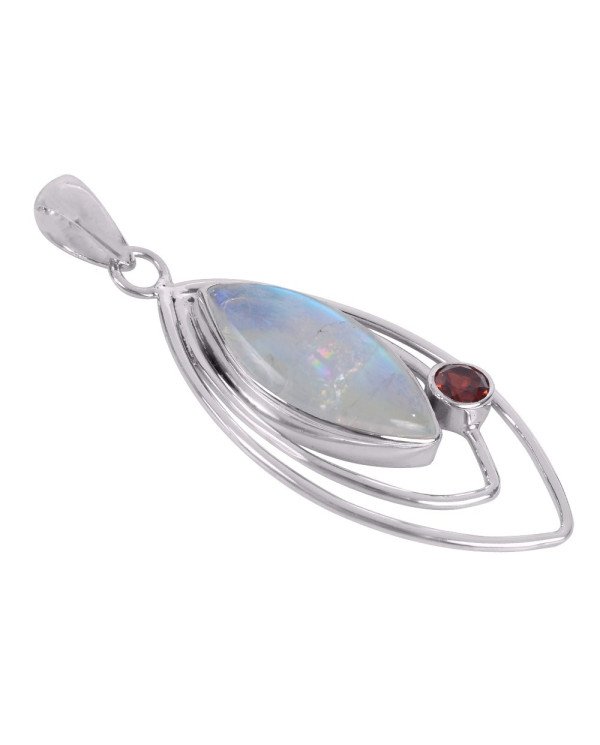 Natural Garnet Gemstone 925 Sterling Silver Pendant| Jewels Artisan