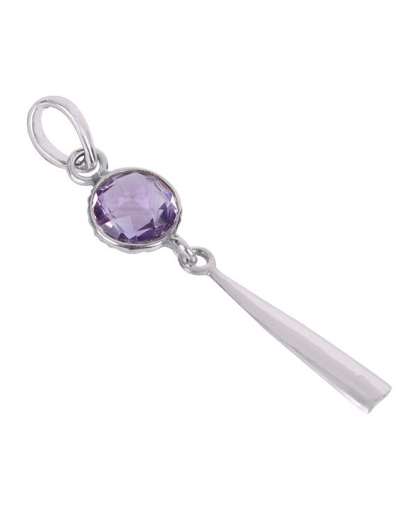 Natural Amethyst Gemstone 925 Sterling Silver Pendant| Jewels Artisan