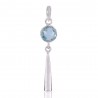 Natural Sky Blue Topaz Gemstone 925 Sterling Silver Pendant| Jewels Artisan