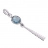 Natural Sky Blue Topaz Gemstone 925 Sterling Silver Pendant| Jewels Artisan