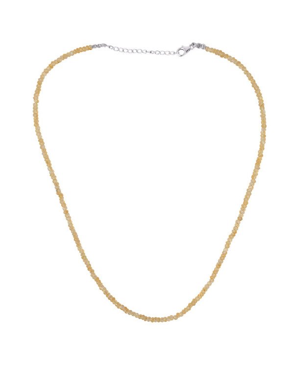 Natural Citrine Beads Gemstone Sterling Silver Necklace| Jewels Artisan