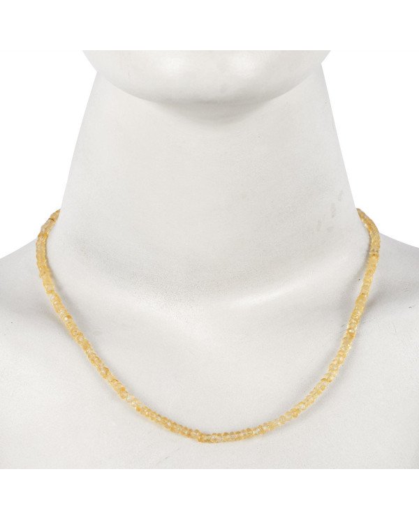 Natural Citrine Beads Gemstone Sterling Silver Necklace| Jewels Artisan