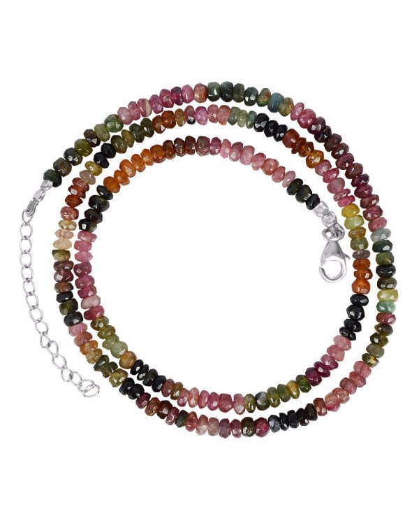 Tourmaline Beads Necklace | 925 Sterling Silver Handmade Jewelry