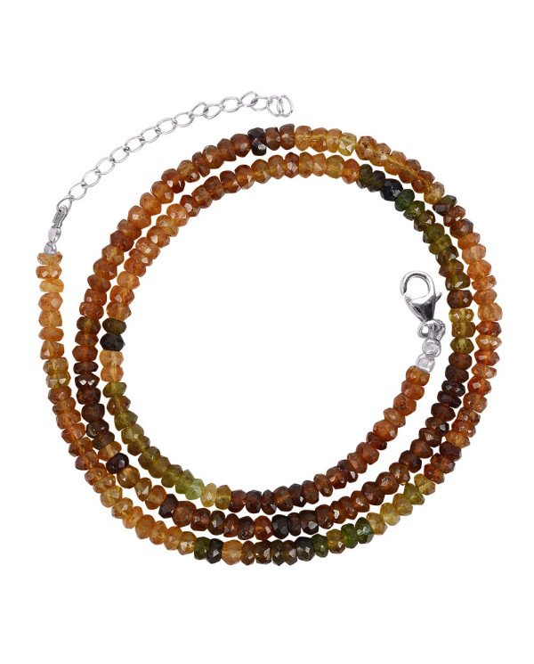 Tourmaline Beads Gemstone 925 Sterling Silver Necklace| Jewels Artisan