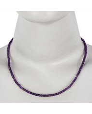 Amethyst Beads Gemstone 925 Sterling Silver Necklace| Jewels Artisan.