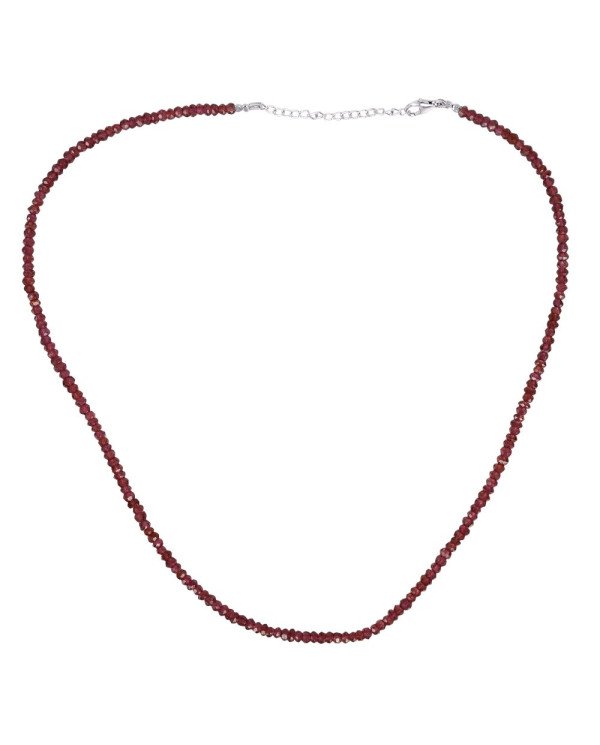 Rhodolite Garnet Gemstone Sterling Silver Beads Necklace| Jewels Artisan