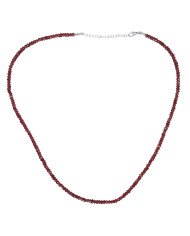 Rhodolite Garnet Gemstone Sterling Silver Beads Necklace| Jewels Artisan