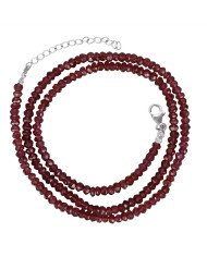 Rhodolite Garnet Gemstone Sterling Silver Beads Necklace| Jewels Artisan
