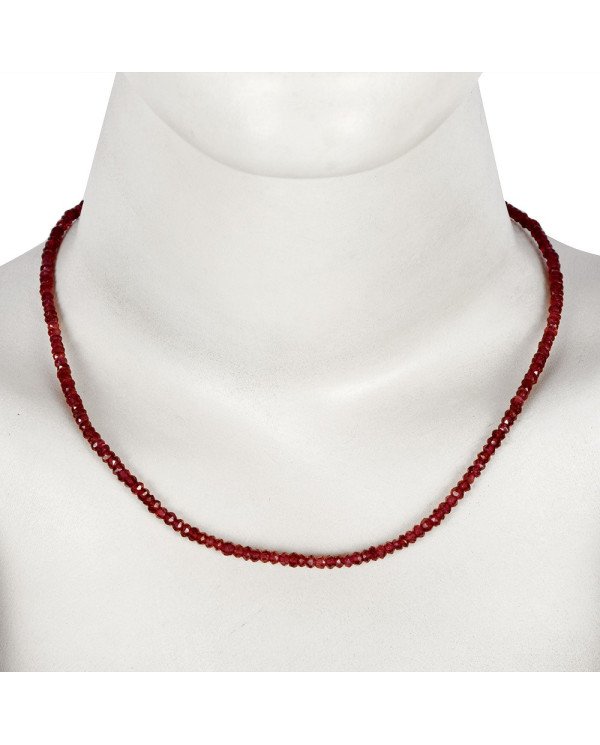 Rhodolite Garnet Gemstone Sterling Silver Beads Necklace| Jewels Artisan