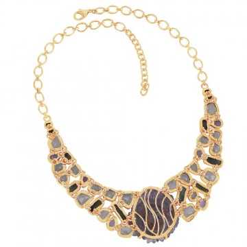 Natural Amethyst And Tourmaline Gemstone 925 Sterling Silver Necklace| Jewels Artisan