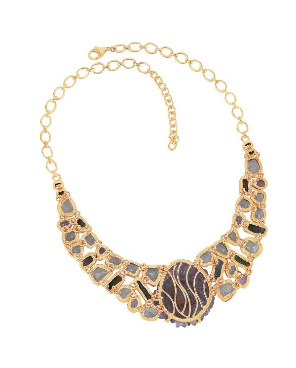 Amethyst & Tourmaline Necklace | 925 Sterling Silver Gemstone Jewelry