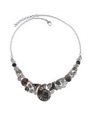 Natural Crystal Moldavite And Multigemstone 925 Sterling Silver Necklace| Jewels Artisan