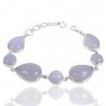 Natural Chalcedony Gemstone 925 Sterling Silver Bracelet| Jewels Artisan