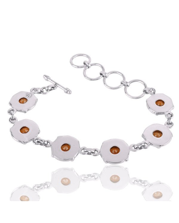 Natural Citrine Gemstone 925 Sterling Silver Bracelet| Jewels Artisan