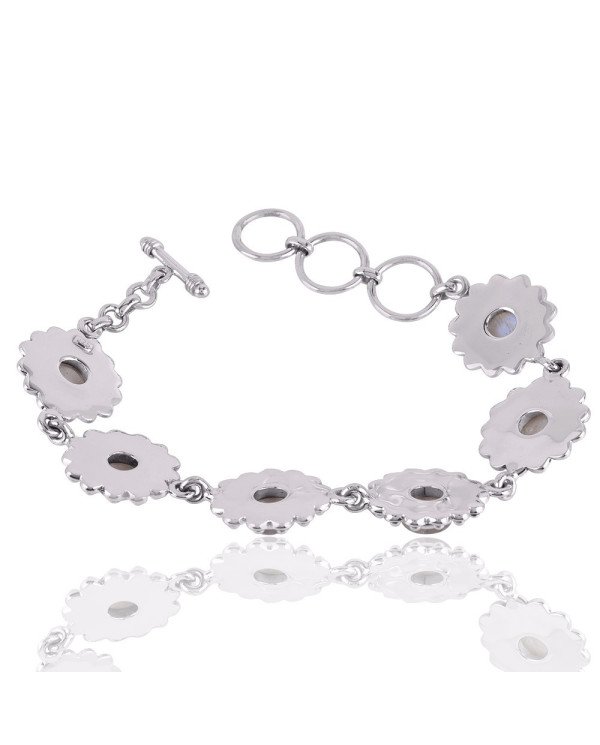 Natural Rainbow Moonstone Gemstone 925 Sterling Silver Bracelet| Jewels Artisan