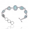 Natural Larimar Gemstone 925 Sterling Silver Bracelet| Jewels Artisan