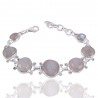 Natural Rainbow Moonstone Gemstone 925 Sterling Silver Cluster Bracelet| Jewels Artisan