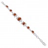Natural Amber Gemstone 925 Sterling Silver Cluster Bracelet| Jewels Artisan