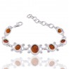 Natural Amber Gemstone 925 Sterling Silver Cluster Bracelet| Jewels Artisan