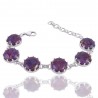 Natural Purple Copper Turqoiose Gemstone 925 Sterling Silver Bracelet| Jewels Artisan