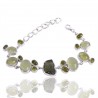 Moldvite And Multigemstone 925 Sterling Silver Bracelet