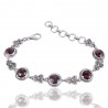 Natural Garnet Gemstone 925 Sterling Silver Bracelet| Jewels Artisan