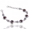 Natural Garnet Gemstone 925 Sterling Silver Bracelet| Jewels Artisan