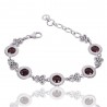 Natural Garnet Gemstone 925 Sterling Silver Bracelet| Jewels Artisan