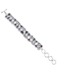 Natural Tibetan Turquoise And Biwa Pearl Gemstone 925 Sterling Silver Bracelet| Jewels Artisan