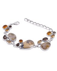 Natural Schelm Blend And Multigemstone 925 Sterling Silver Bracelet| Jewels Artisan