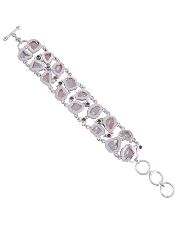 Natural Pearl Gemstone 925 Sterling Silver Bracelet| Jewels Artisan